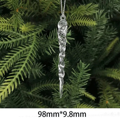 10Pcs Crystal Snowflake Icicle Christmas Decorations Hanging Tree Ornaments for Home Decor New Year Party Supplies Accessories
