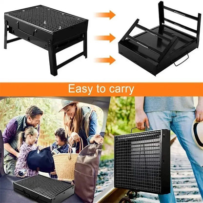 Portable BBQ Charcoal Grill Stainless Steel Small Mini BBQ Tool Kit Outdoor