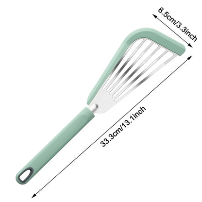 1PCS Silicone+stainsteel Kitchen BBQ Heat-resistant Cooking Utensils