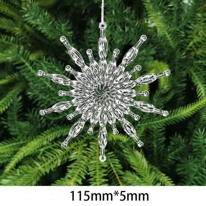 10Pcs Crystal Snowflake Icicle Christmas Decorations Hanging Tree Ornaments for Home Decor New Year Party Supplies Accessories