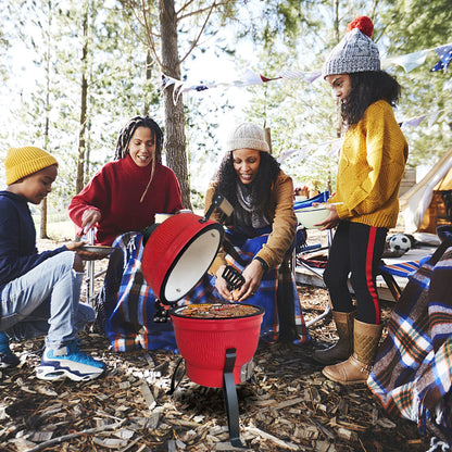 Round Charcoal Grill Ceramic Asador Kamado Charcoal Grills 13 Inch Orange Kitchen Smoker Barbecue Outdoor BBQ