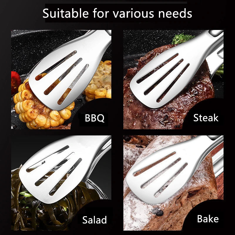 Stainless Steel Food Tongs Barbecue Tongs Meat Salad Steak Food Serving Clip