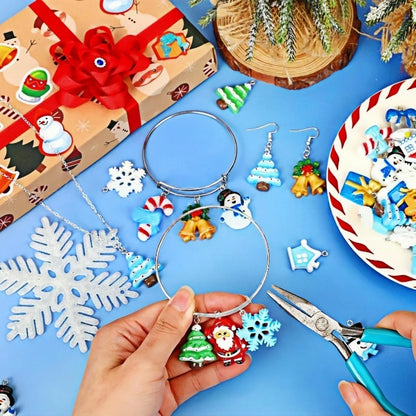 20/30pcs mini DIY Christmas Keychains Christmas Tree Ornaments Resin Miniaturess for Craft Christmas Decor