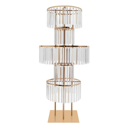 2PCS 5-tier Crystal Flower Stand Wedding Centerpieces Crystal Vases Premium Display Shelf for Party Table Decor Gold/Silver