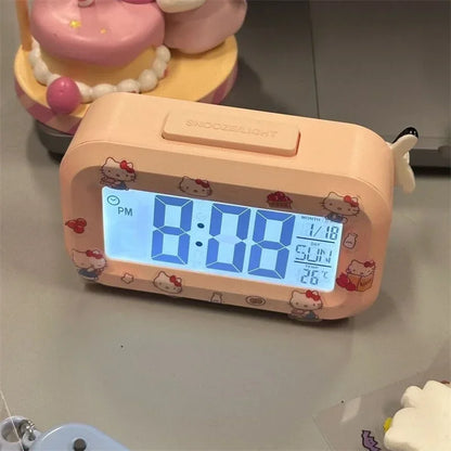 Hello Kitty Alarm Cute Kitty Cat Noctilucent Clocks Cartoon Mini Alarm Clocks